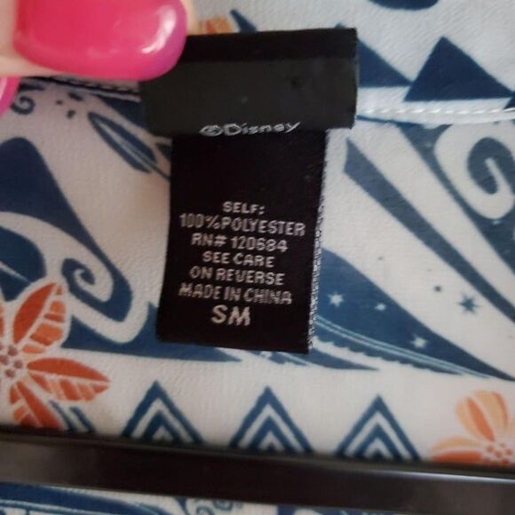 Disney Moana Womens Top Blue S Fringe Kimono Open Front - Picture 3 of 6